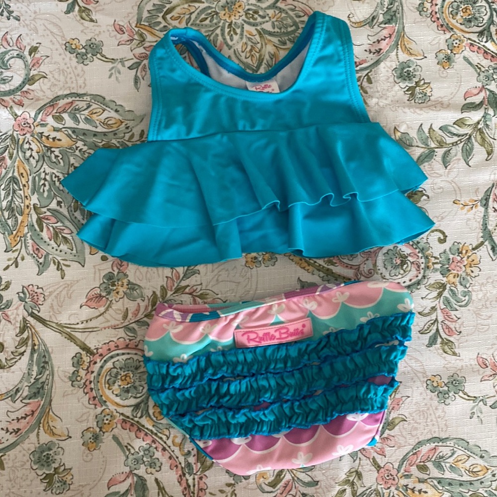 Ruffle Butts Mermaid Blue and Pink Bikini